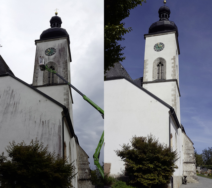 Algenmann.ch - Eschlikon TG - Algenreinigung an Kirchtürmen