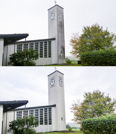 Algenmann.ch - Eschlikon TG - Algenreinigung an Kirchtürmen